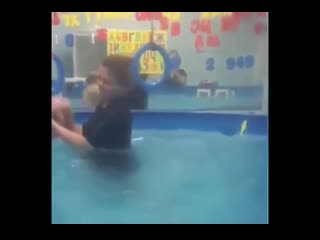 meat grinder with a baby on water gymnastics. what do you think about this gymnastics