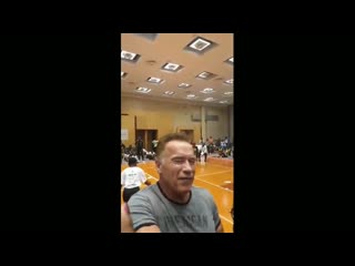 at an event in south africa, some kind of superintelligence flew double-legged into the back of an unsuspecting schwarzenegger.