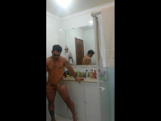 evandro silveira jacking off in the bathroom